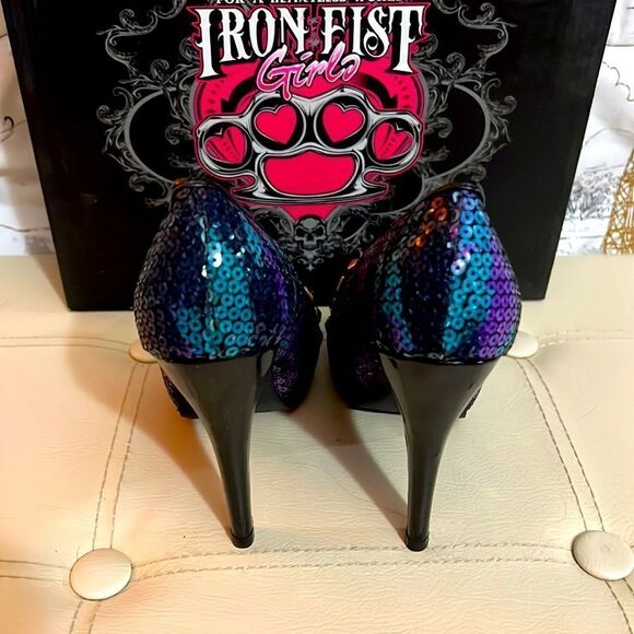 Iron Fist Sequin Studded Platforms Sz 5 - Picture 4 of 5